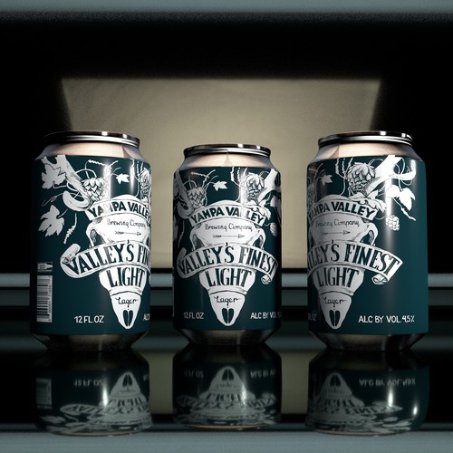 Beer can label design and Illustration