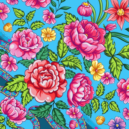 Floral and Leopard Scarf design