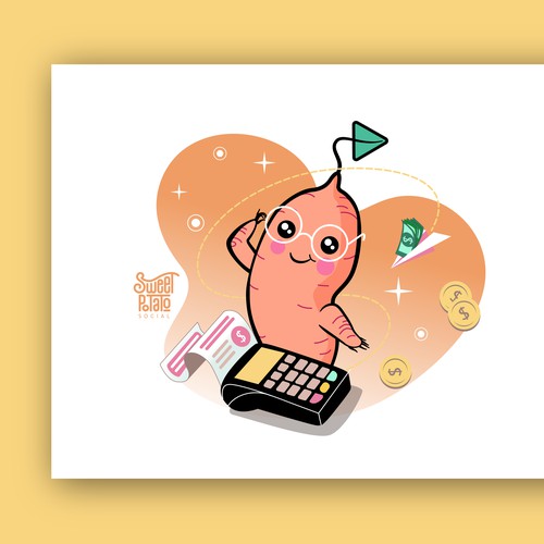 3/6 Illustration series with mascot in different instances