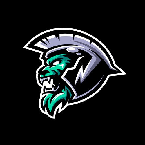 Agressive Lion Spartan Logo
