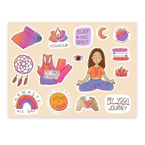 Sticker Set for the yoga community 
