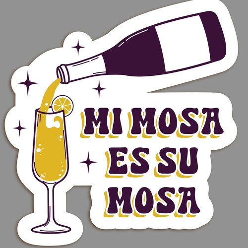 Sticker design for champagne festival