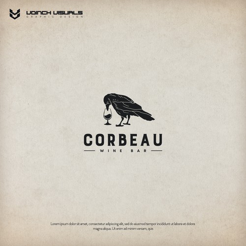 Logo design for Corbeau Wine Bar